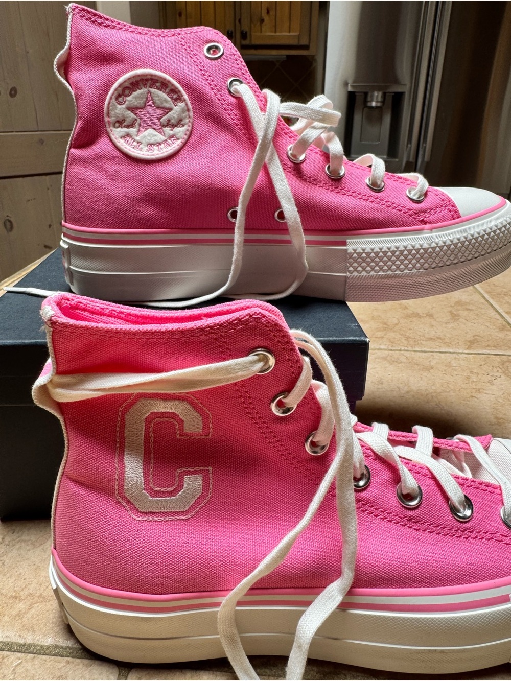 Converse Pink High-Top Platform Sneakers